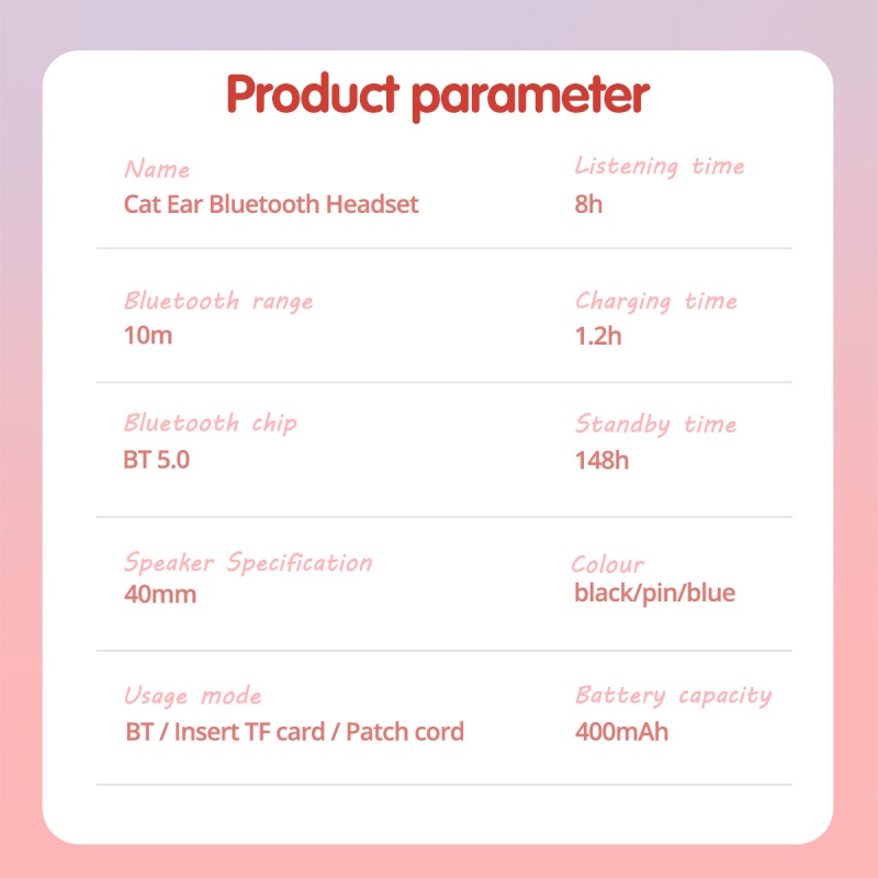 Tai Nghe Chụp Tai Không Dây HdoorLink P47 Hình Tai Mèo Có Micro Và Đèn Phát Sáng