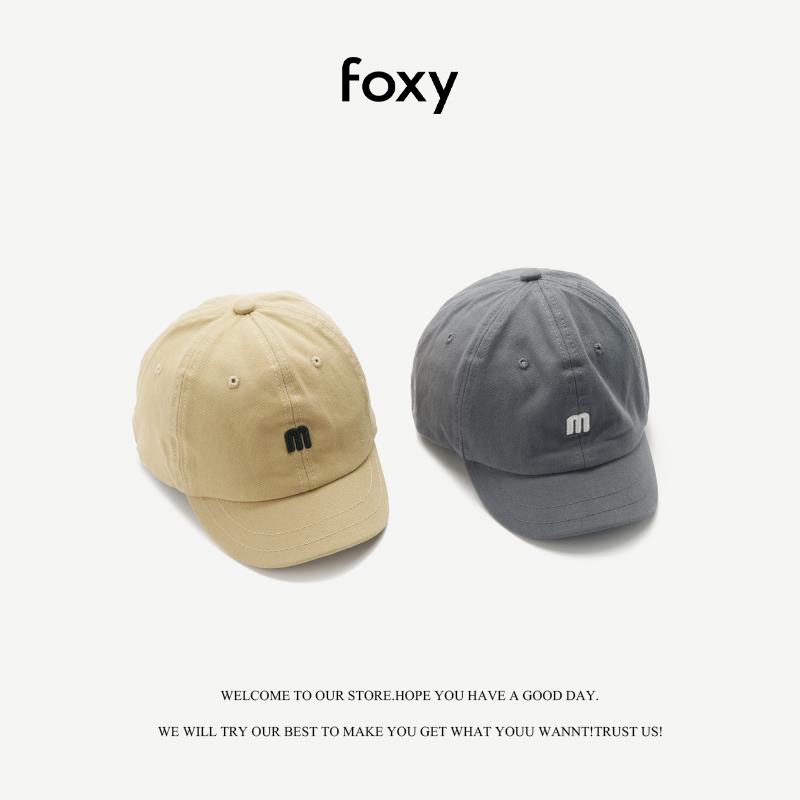Mũ Chìa Mũ Bóng Chày FOXY Vải Cotton Thêu Chữ Phong Cách Hàn Quốc - FOY003