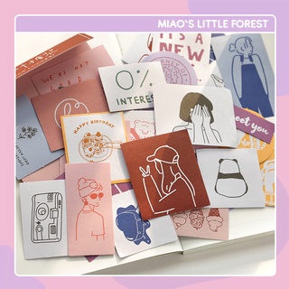 Sticker MIAO'S LITTLE FOREST túi 60 nhãn dán giấy hình vẽ xinh xắn trang trí sổ tay bullet journal MST276