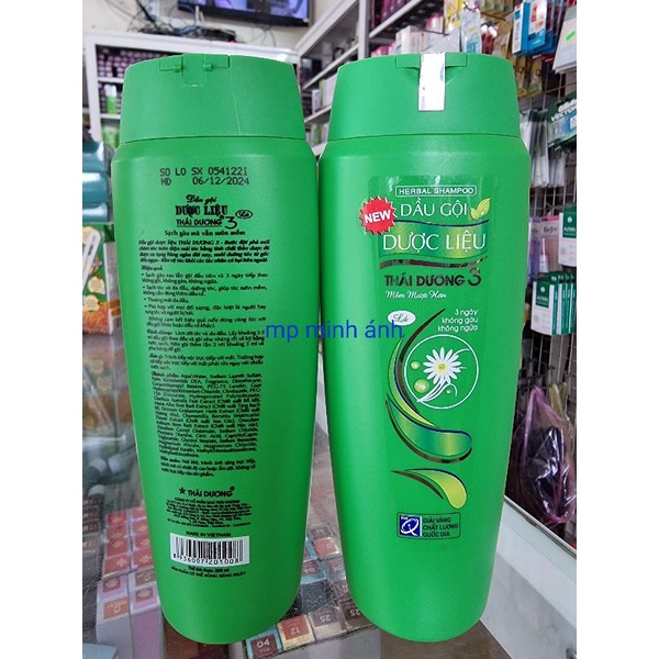 dầu gội thái dương dược - liệu 3 xanh lá 200ml { chuẩn cty }