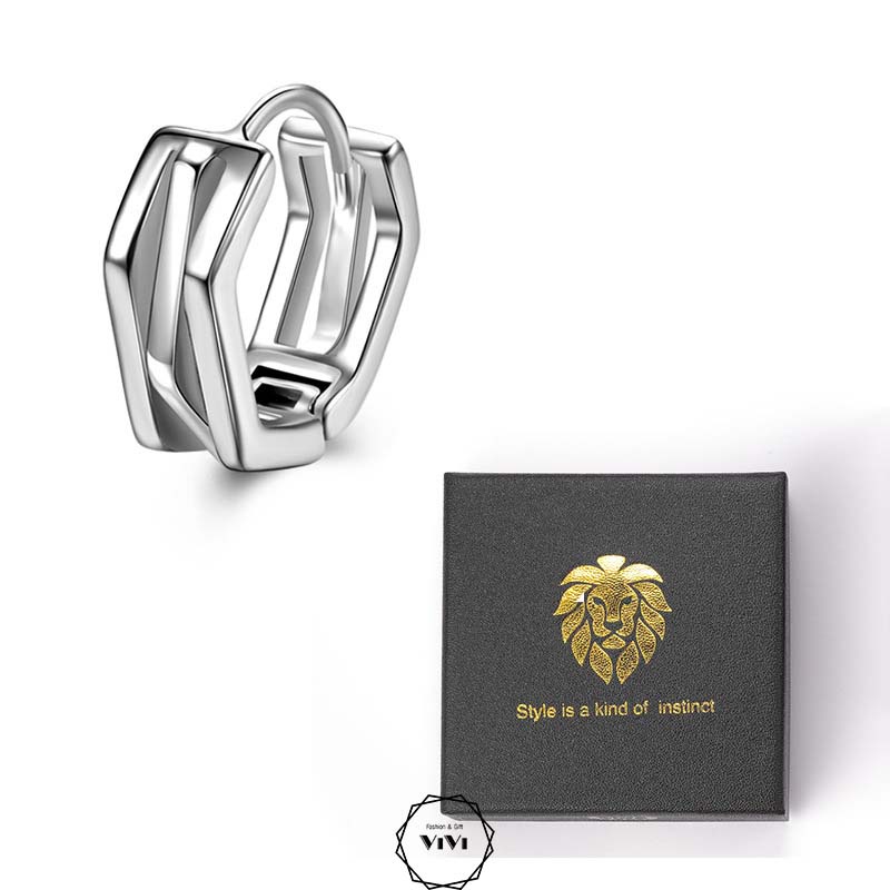 Bông tai bạc nam phong cách Trig – khuyên tai bạc ViVi_Gift