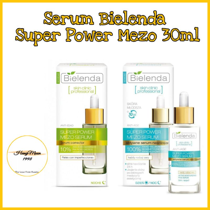 Serum Bielenda Super Power Mezo Skin Clinic 30ml giúp cấp nước, dưỡng ẩm/ căng bóng, mờ thâm