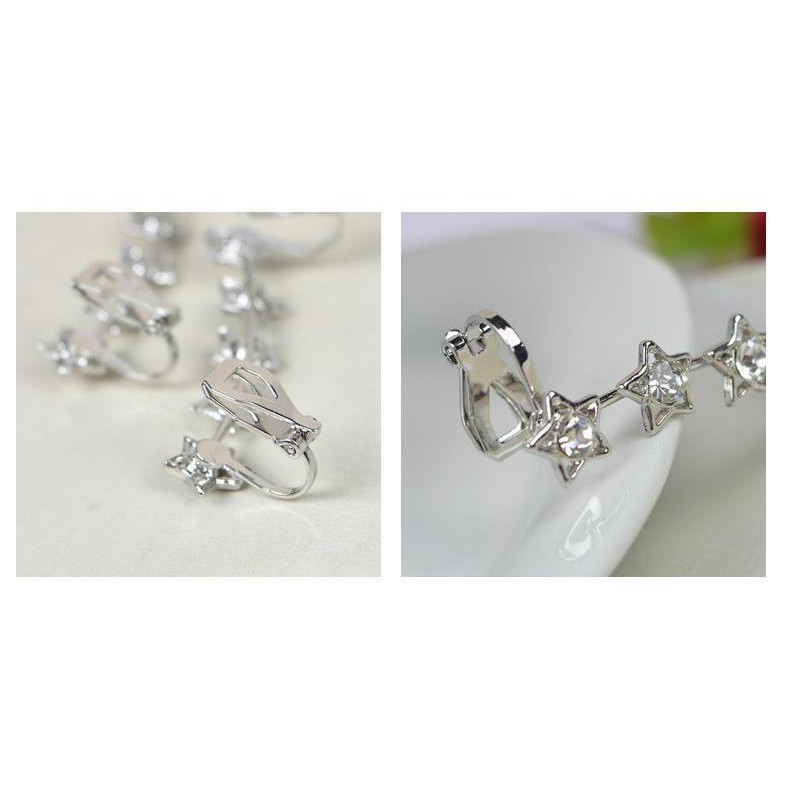 Bông tai kiểu dây xích dài đính đá trẻ trung cá tính