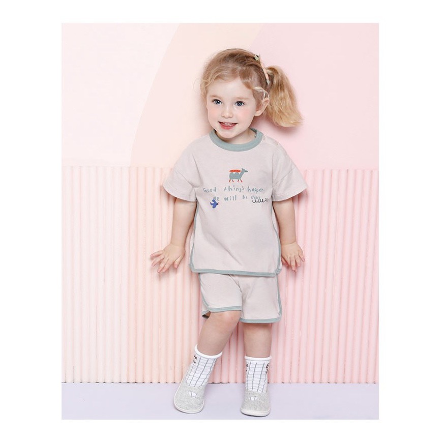 Bộ trẻ em viền thể thao Milk Mile chất cotton in hình lạc đà