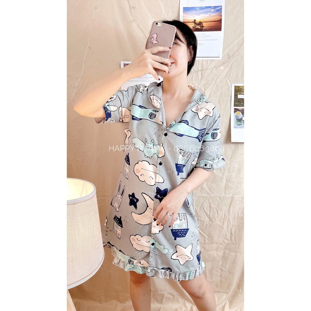 Váy Ngủ Cute ⚠️❗ HÀNG LOẠI 1 - XƯỞNG MAY⚠️❗ chất Kate Thái Cực Mát, Họa Tiết Hoạt Hình Dễ Thương | BigBuy360 - bigbuy360.vn