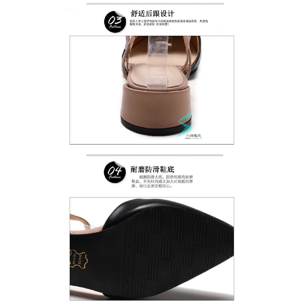 Giày Sandal Gót Thấp Mũi Nhọn Đơn Giản Phong Cách Hàn Quốc Dành Cho Nữ V1 | BigBuy360 - bigbuy360.vn