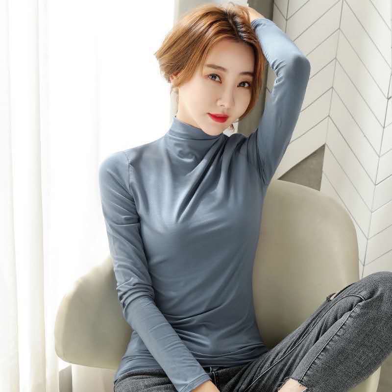 Áo giữ nhiệt nữ bigsize dài tay có LÓT NỈ co dãn ôm body IV