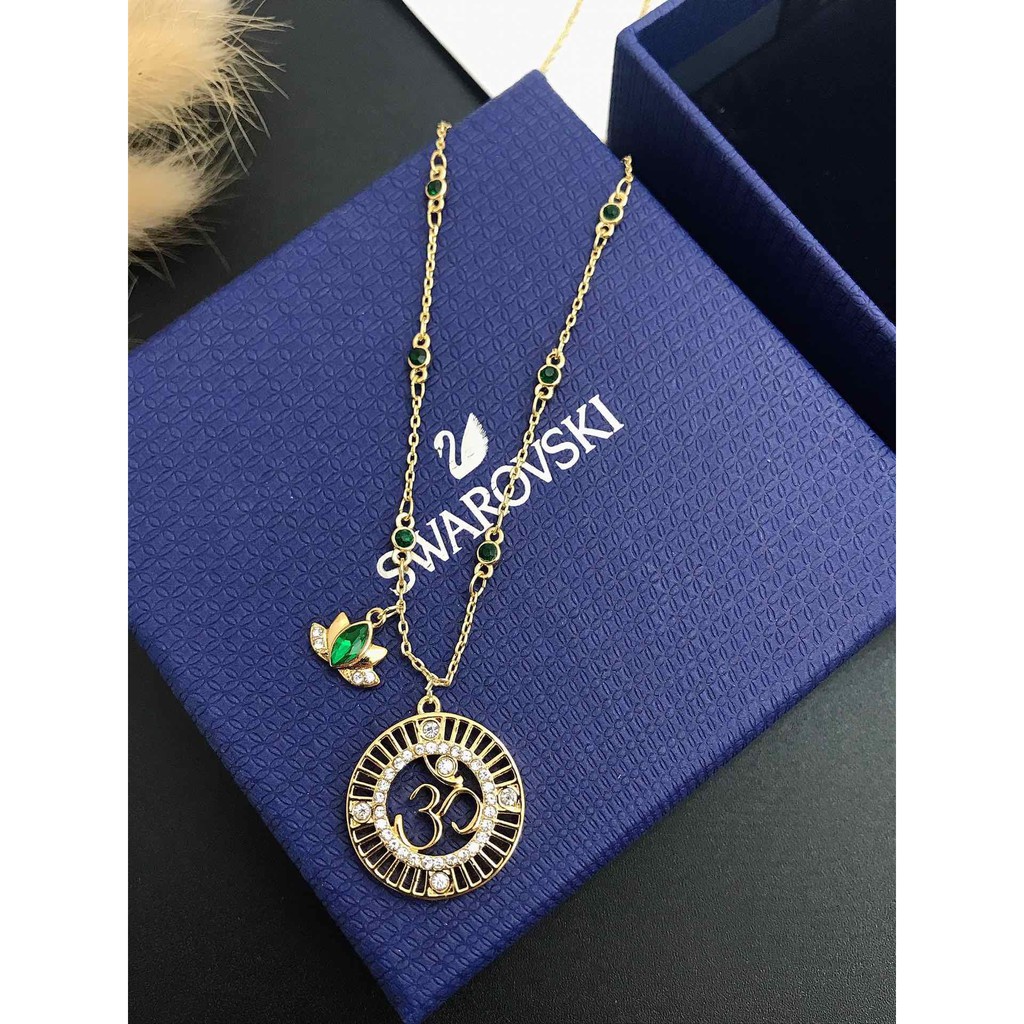 [Original] [new] SWAROVSKI SWAROVSKI SYMBOL Pearl Lotus Necklace as a gift for girlfriend S925 silver fashion jewelry