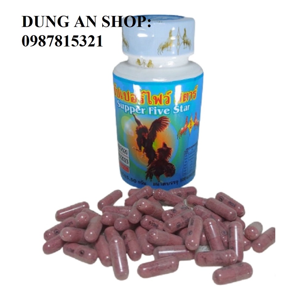 Super Five Star - Viên dành cho gà đá - bổ gân cứng xương - 1 hủ / 100 viên