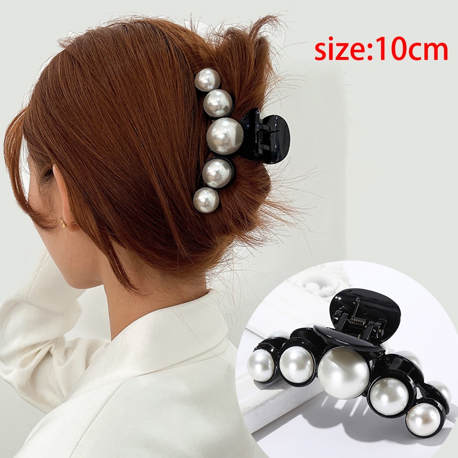 Kẹp Tóc Càng Cua Acrylic Đính Ngọc Trai Thời Trang Cho Nữ