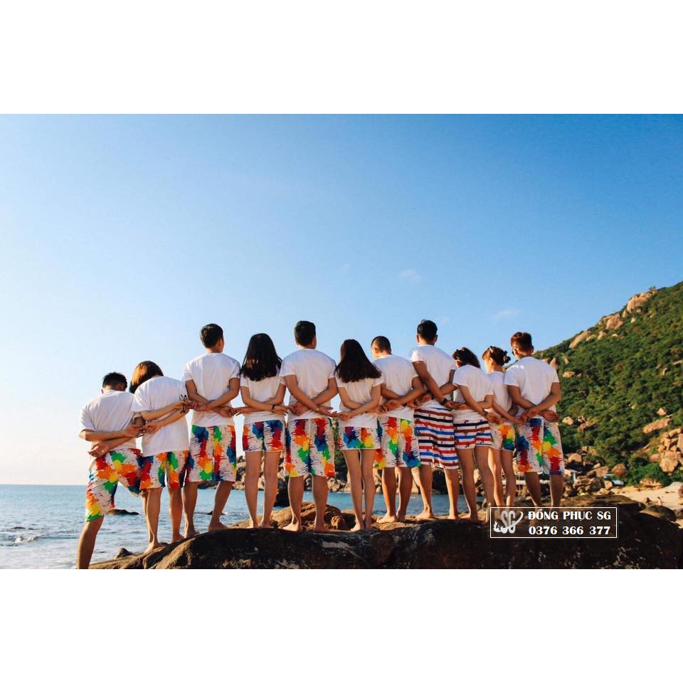 Quần đôi đi biển nam nữ gia đình hội nhóm trẻ em team building nổi bật nhanh khô mẫu vẩy sơn QDB01 | SG | BigBuy360 - bigbuy360.vn