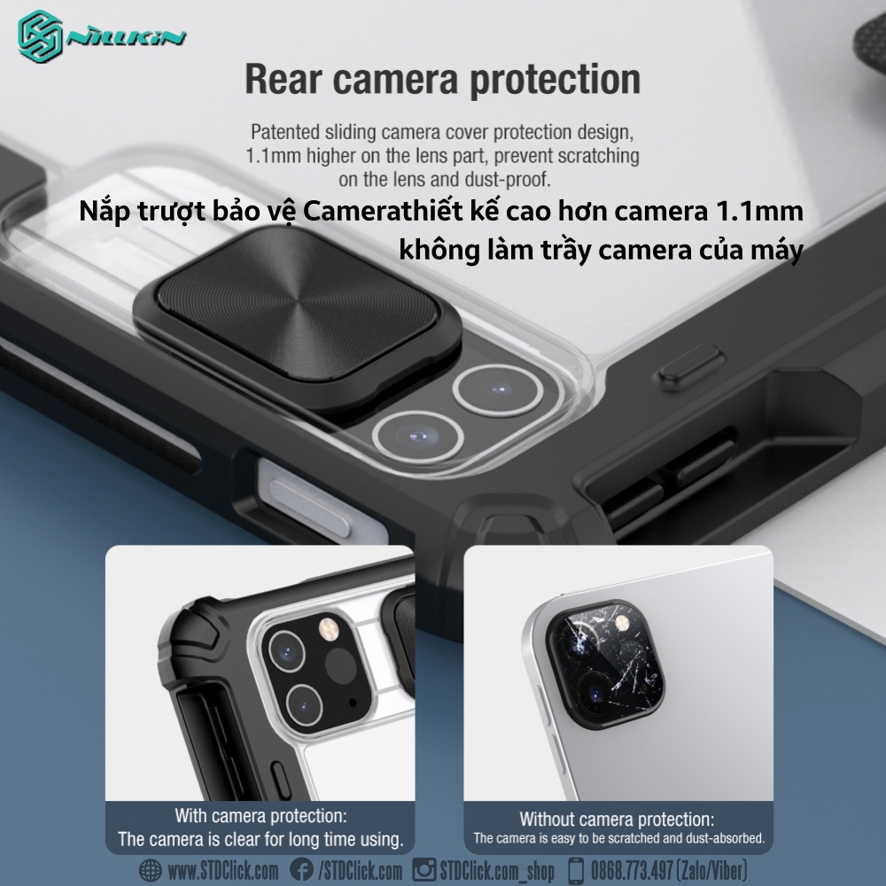 BAO DA IPAD PRO M2 12.9 2022 - M1 12.9 2021 - 12.9 2020 NILLKIN BUMPER PRO CAMSHIELD CHÍNH HÃNG