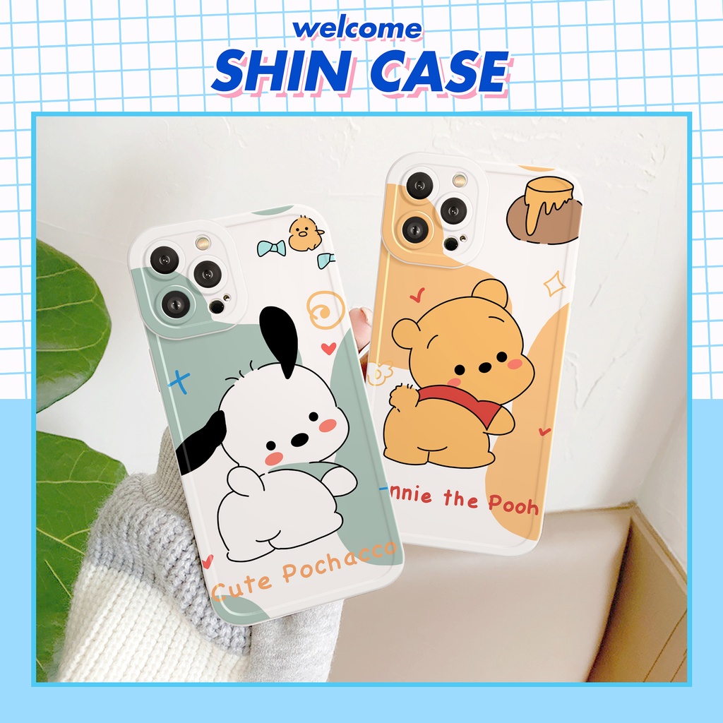 Ốp lưng iphone Winnie cạnh vuông 6/6plus/6s/6splus/7/7plus/8/8plus/x/xs/11/12/13/14/pro/max/promax/plus/shin/case