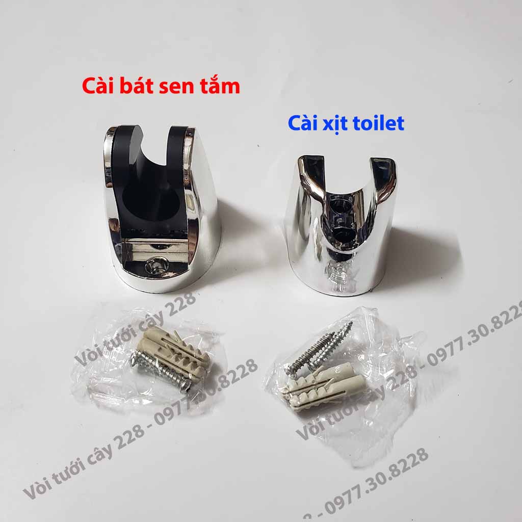 Móc cài bát sen tắm, đầu xịt toilet bằng nhựa mạ crome