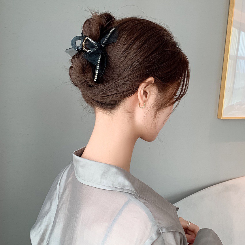 Kẹp Tóc Hình Nơ Lưới Thời Trang Hàn Quốc