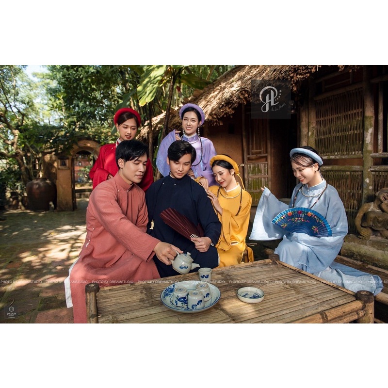 Áo ngũ thân nam, Áo tấc cổ phục Việt Nam, Việt phục thời Nguyễn, Áo ngũ thân tay chẽn freesize dưới 80kg by HOANGAODAI