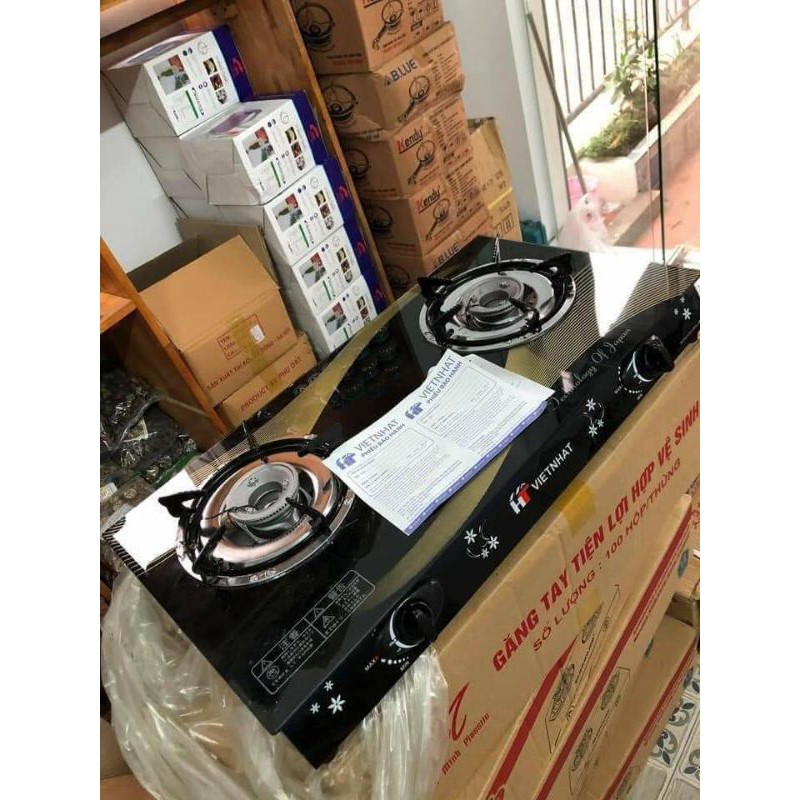 BẾP GA VIỆT NHẬT GIÁ RẺ.BẾP GA DƯƠNG,2 BẾP NẤU,MẶT KÍNH DỄ LAU CHÙI CHỊU LỰC CHỊU NHIỆT ĐỘ CAO | BigBuy360 - bigbuy360.vn