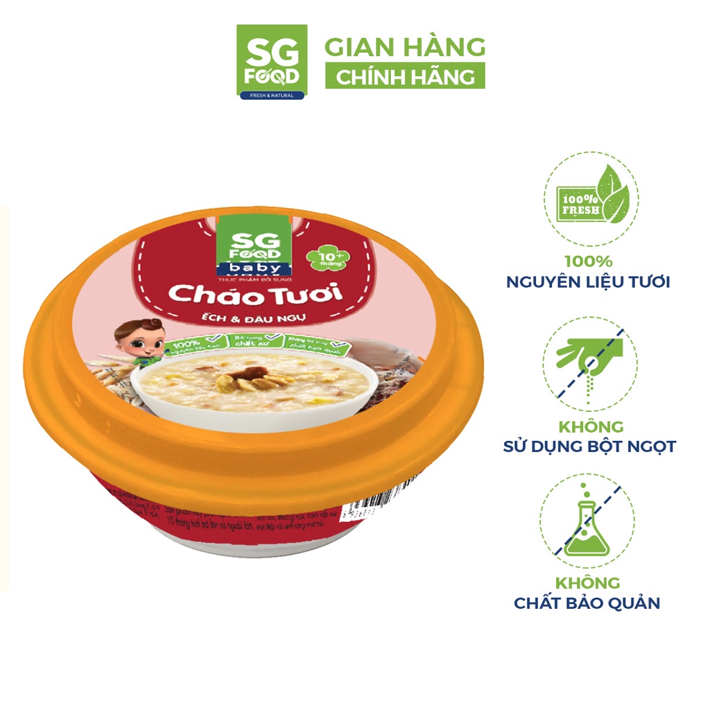 Cháo tươi ăn liền SG Food Baby chén 240gr đủ hương vị cho bé từ 10 tháng tuổi CS Baby