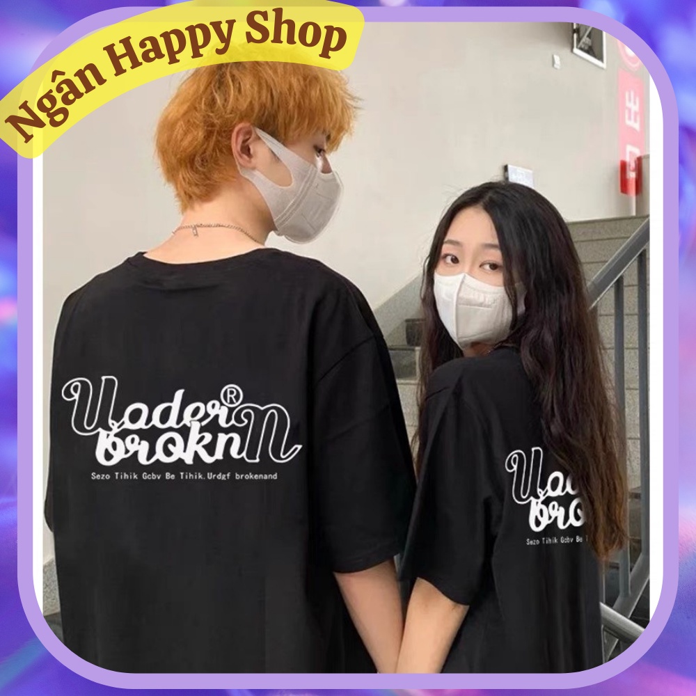 AT088 - Áo thun nam nữ cổ tròn UNDERBROKEN - áo phông unisex tay lỡ, from rộng dành cho các cặp đôi, bạn thân, gia đình