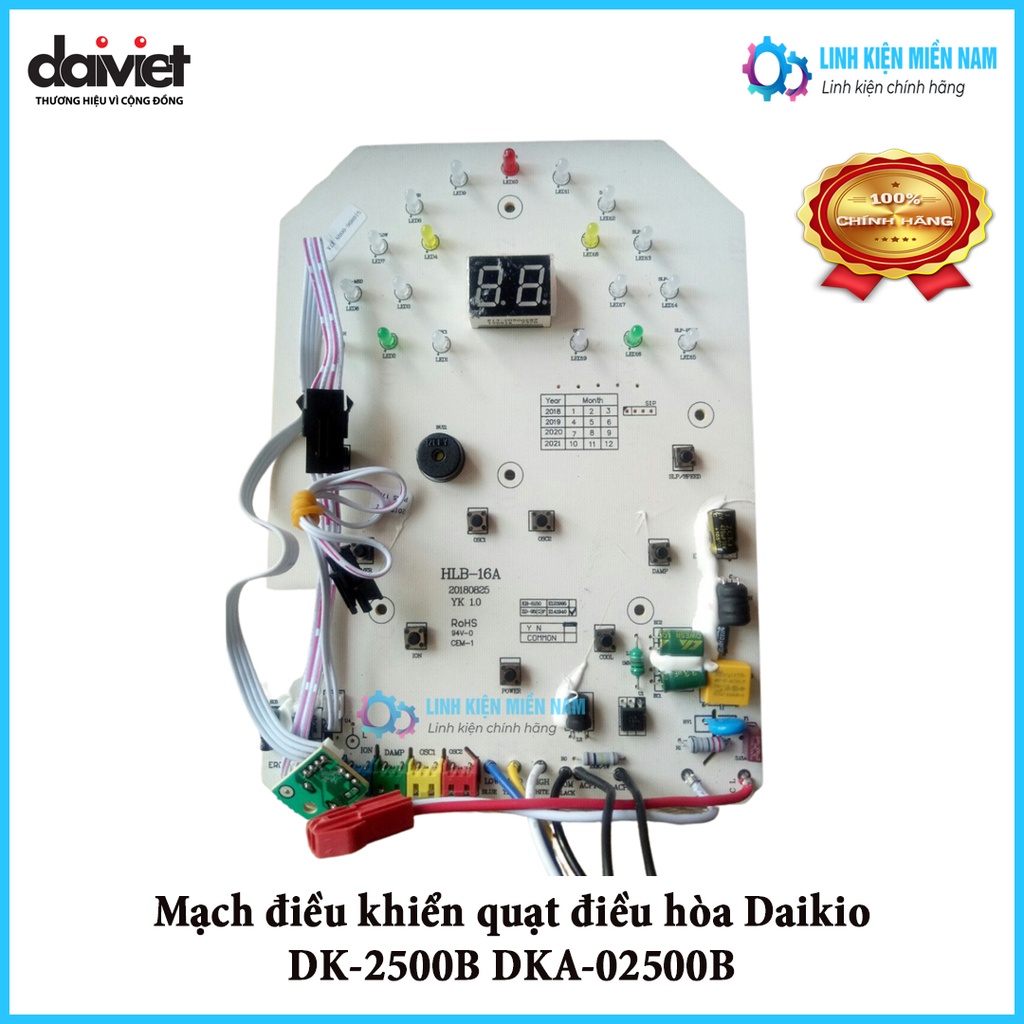 MẠCH ĐIỀU KHIỂN QUẠT ĐIỀU HÒA DAIKIO/DAIKIOSAN DK-2500B DKA-02500B