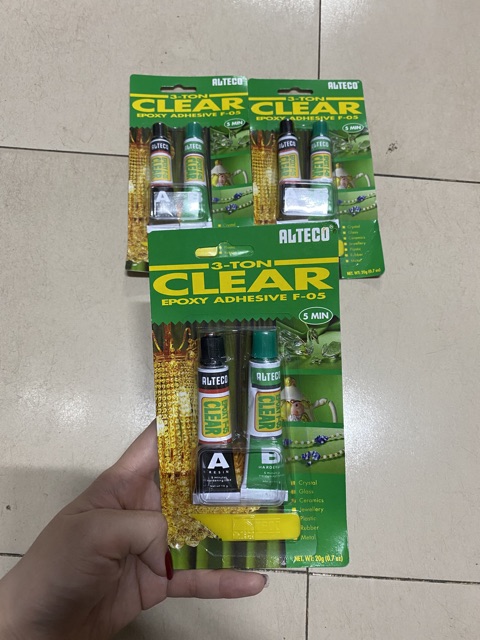 Keo AB trộn dán đa năng Quick Epoxy đục, trong / nhỏ, lớn Made in Indonesia