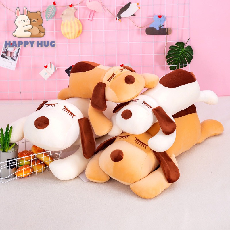 Gấu Bông chó bông nằm size 30cm nhồi gòn cao cấp - Happy Hug