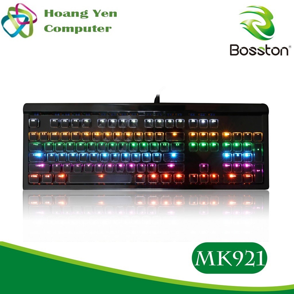 Bàn Phím Cơ Bosston MK921 Chống Nước, 9 Kiểu Đèn Led - BH 1 Năm Chính Hãng Phân Phối