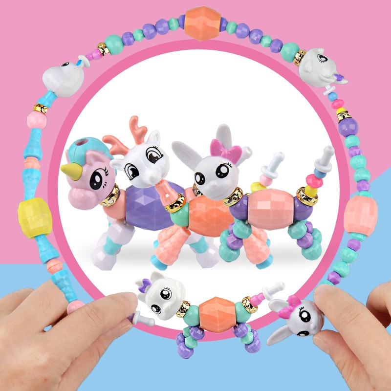 [Hươu] Vòng đeo tay TWISTY PETZ làm đồ chơi, trang sức cho bé gái biến hình thú cưng bằng chuỗi hạt nhựa - New4all