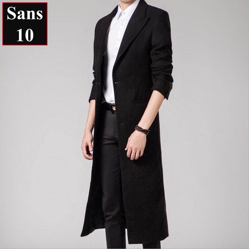 Áo măng tô nam dáng dài hàn quốc Sans10 blazer khoác dạ mangto choàng trench coat bigsize cỡ lớn 100kg XXL 2XL 3XL 4XL