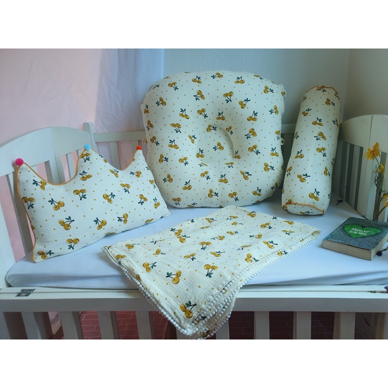 Set chăn gối trào ngược XÔ MUSLIN ORGANIC CHO BÉ