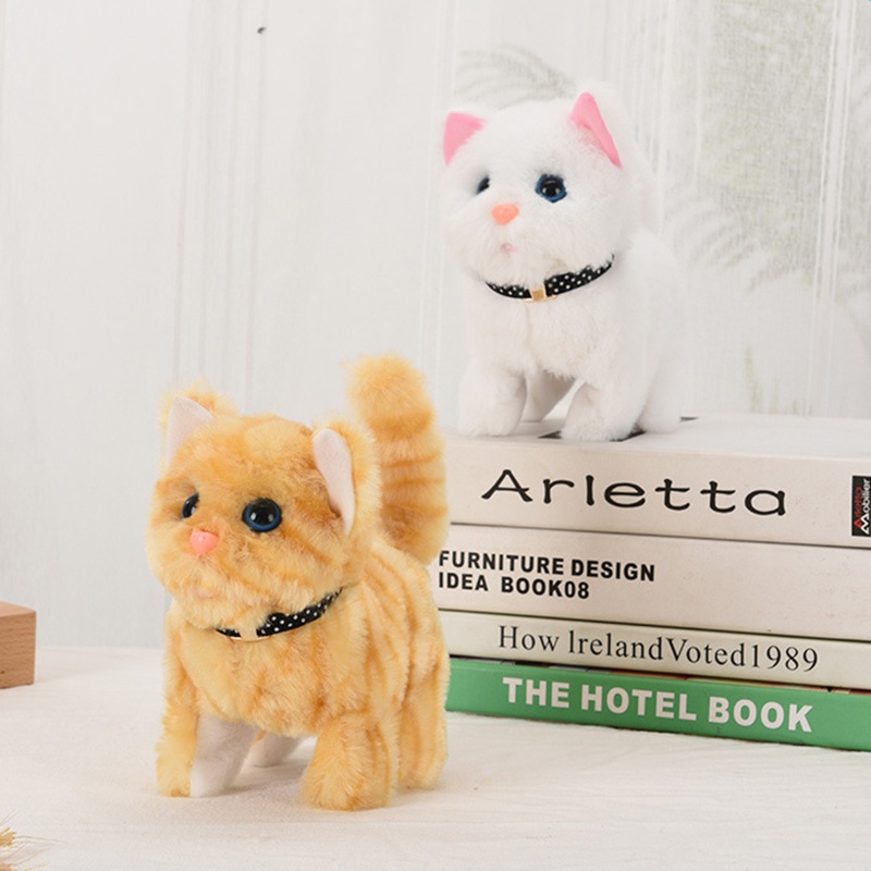 Đồ Chơi Tương Tác Chạy Pin Nhồi Bông Mềm Hình Mèo Dễ Thương