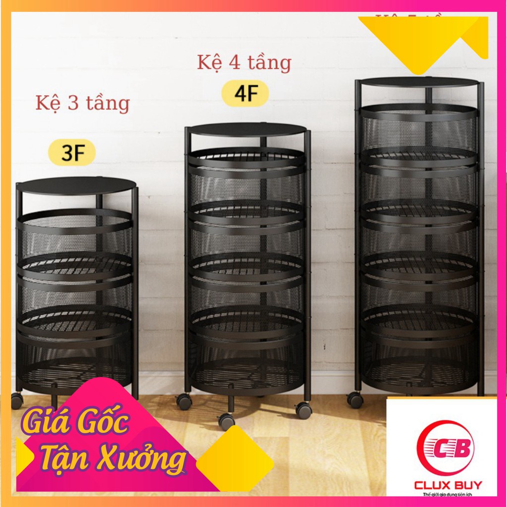 Kệ đa năng đựng rau củ quả và đồ gia dụng, Kệ tròn xoay để hoa quả nhiều tầng nhà bếp[HÀNG CÓ SẴN]