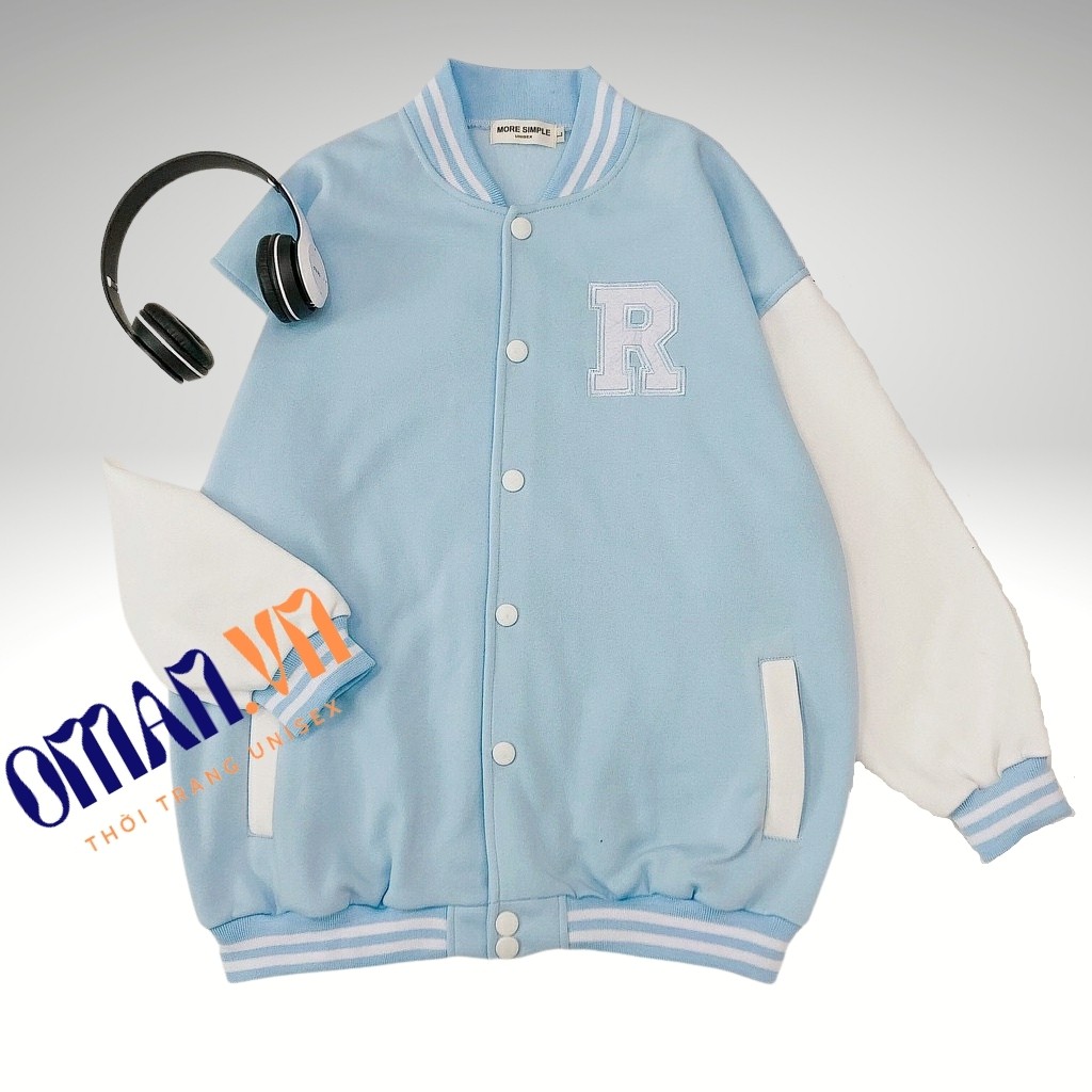 Áo khoác nỉ Cardigan R form rộng Unisex Oman