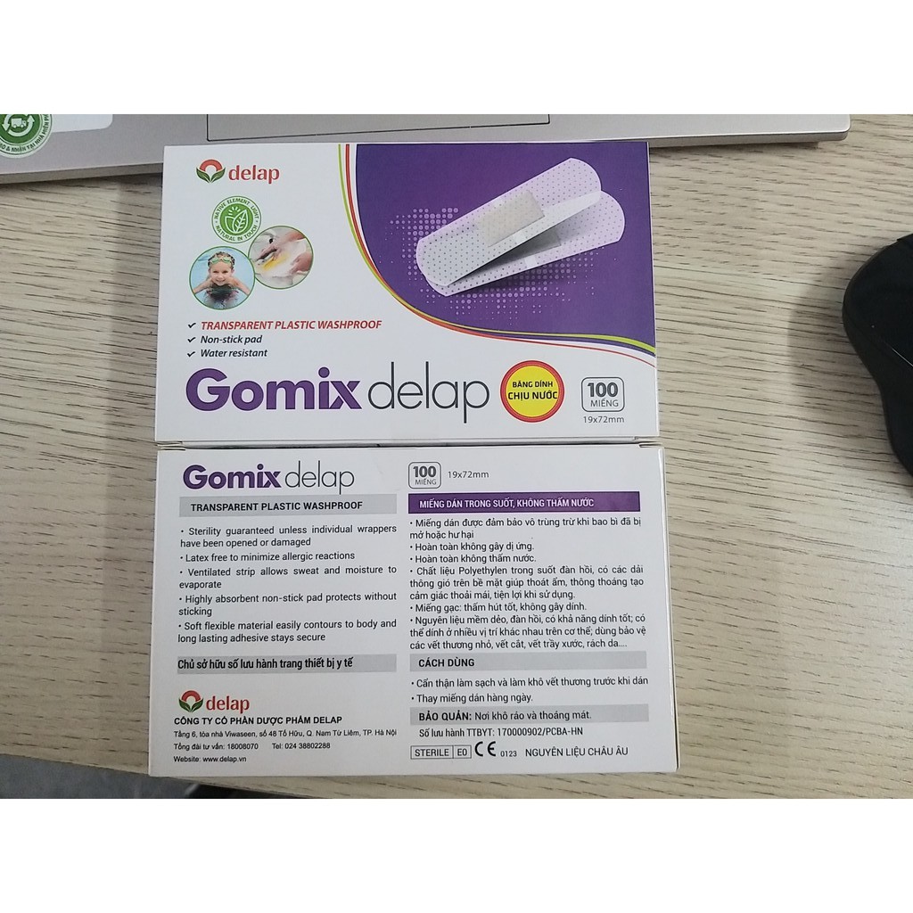 Miếng Dán Vết Thương Chống Nước Gomix Delap ( Hộp 100 Miếng )