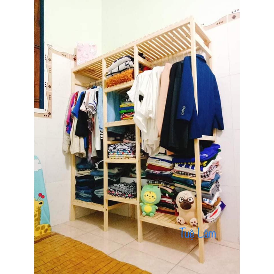 Kệ tủ quần áo đôi hàn quốc,Kệ treo quần áo 3 ngăn, Kệ tủ treo quần áo  hương anh decor | BigBuy360 - bigbuy360.vn