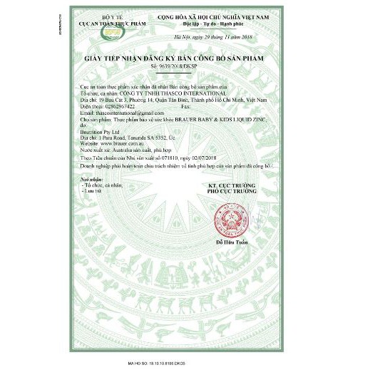 Brauer Liquid Zin C Bổ Sung Kẽm và Khoáng Chất Cho Trẻ Từ 1 Tuổi Trở Lên (Chính hãng ÚC)