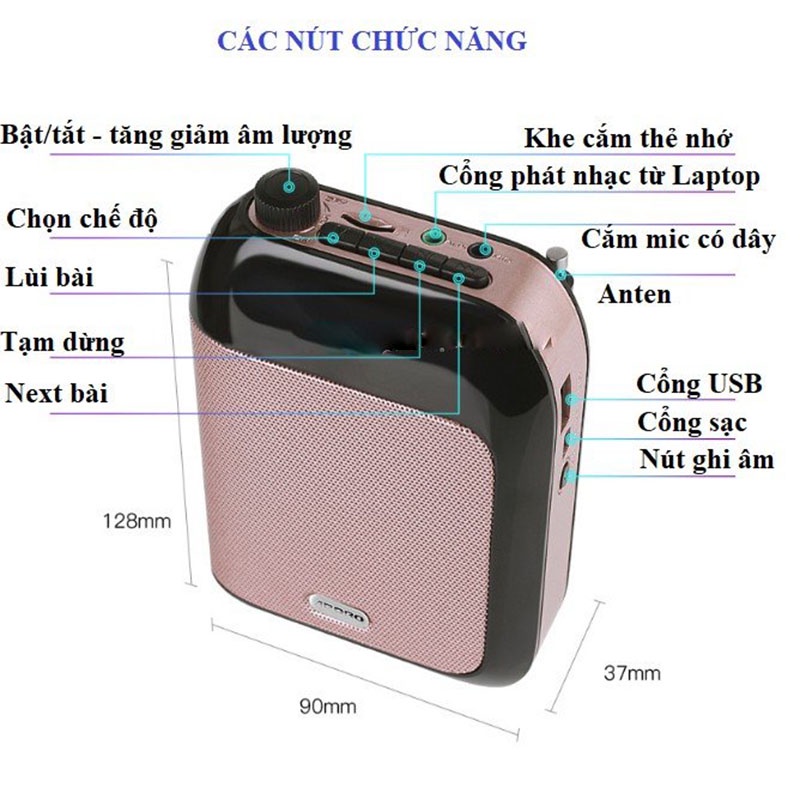 Máy trợ giảng Aporo T9, T21 2.4G bluetooth, T9, T21 UHF bluetooth Chính Hãng - Bảo Hành 12 Tháng