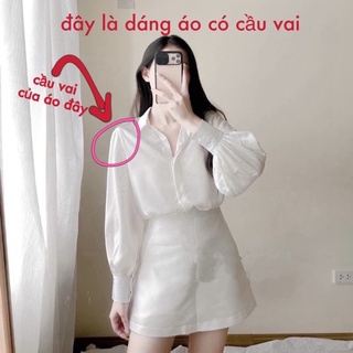 [ SALE SRMA8544 GIẢM 50% MAX 20000 ĐƠN 0Đ]ÁO SƠ MI LỤA TRẮNG MẪU MỚI SIÊU ĐẸP