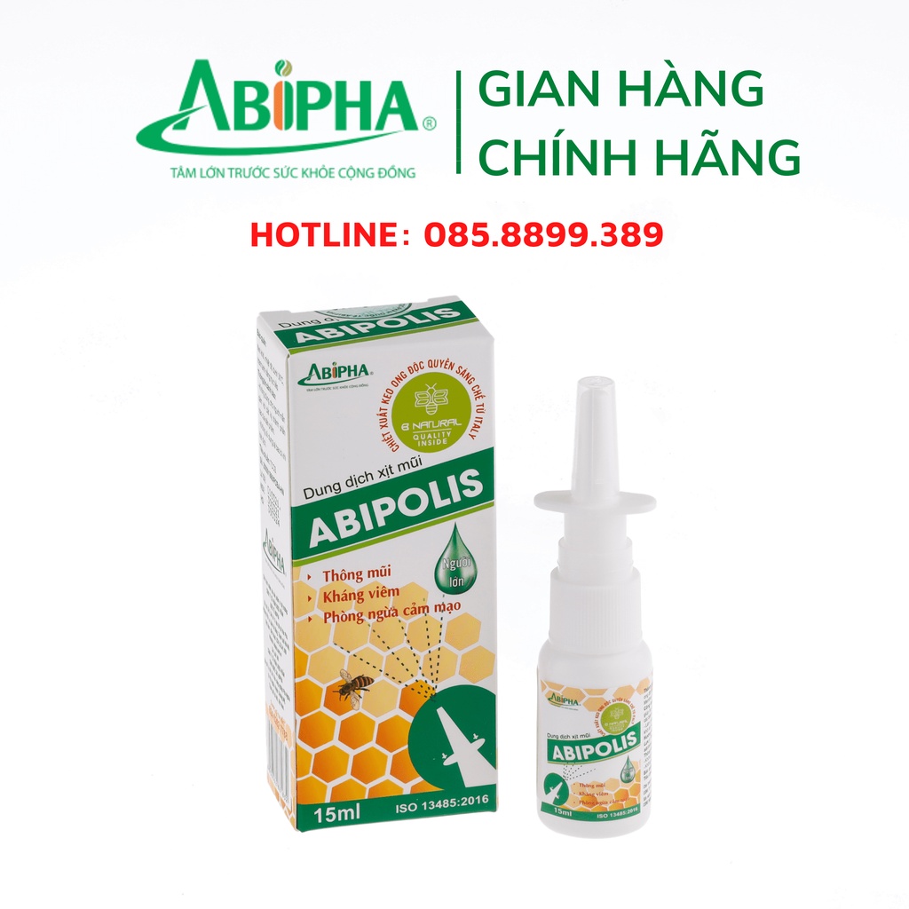 Dung Dịch Xịt Mũi ABIPOLIS 15ML Giúp Chăm Sóc Mũi, Làm Sạch Mũi, Thông Mũi, Phòng Cảm Mạo