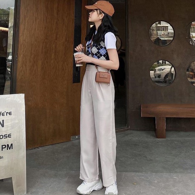 Quần tây ống suông cạp cao cài cúc siêu tôn dáng nhiều mẫu