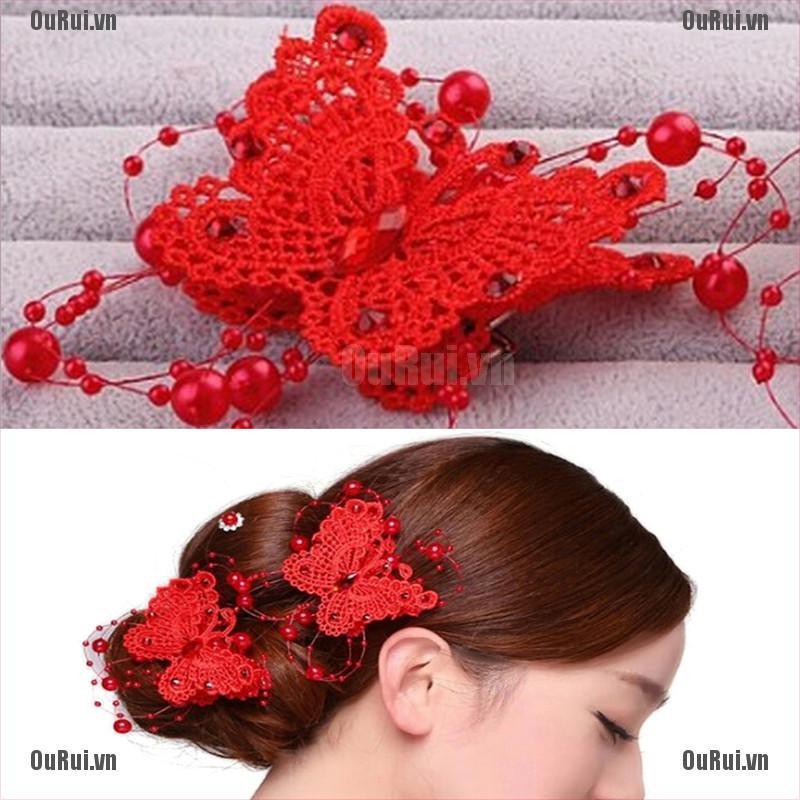 Kẹp Tóc Giả Đính Ngọc Trai Sang Trọng Cho Cô Dâu