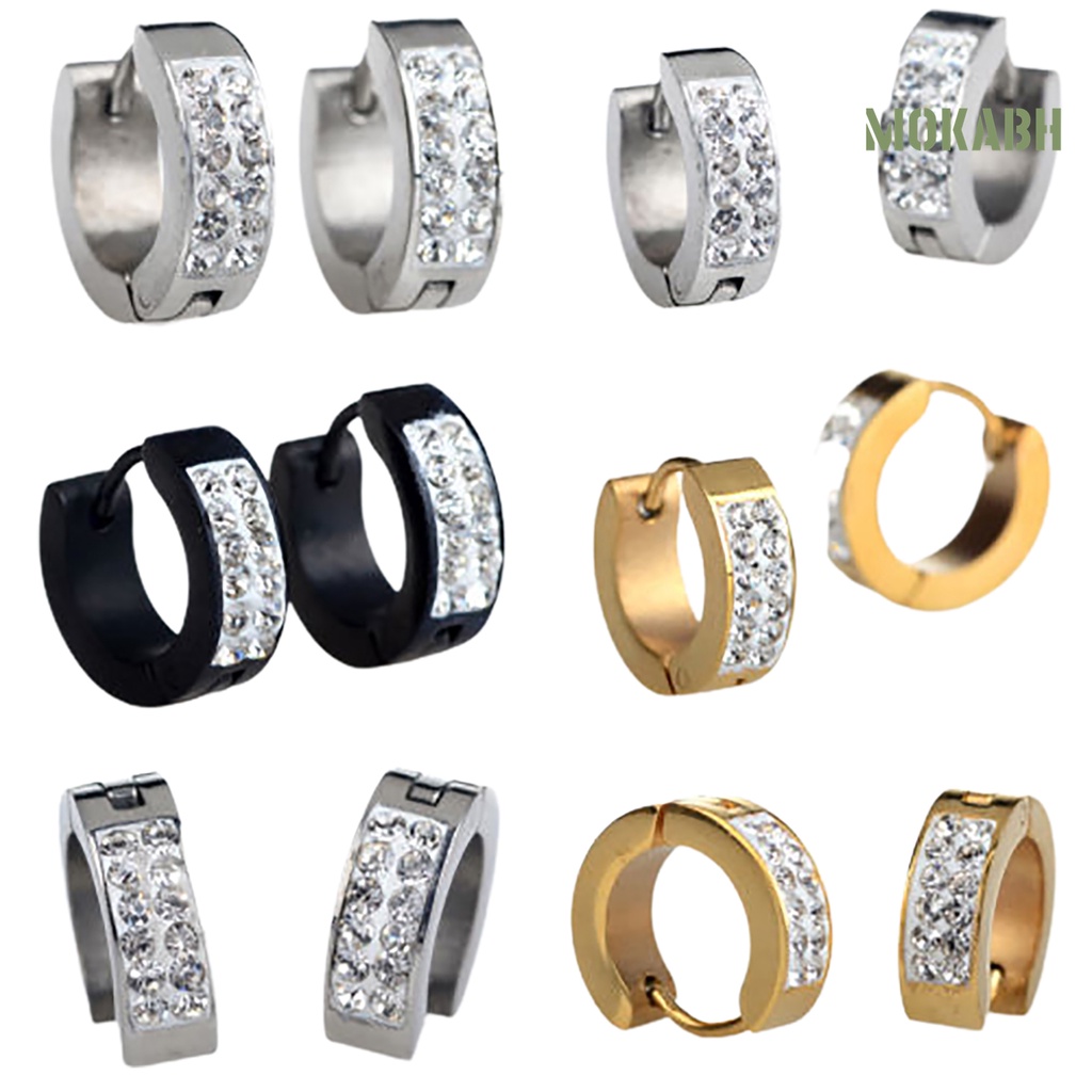 1 Đôi Bông Tai Tròn Nhỏ Bằng Thép Titan Phong Cách Punk Thời Trang Dự Tiệc