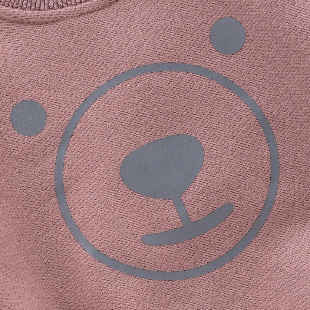 Áo liền quần tay dài in hình gấu đáng yêu có nón trùm đầu cho bé