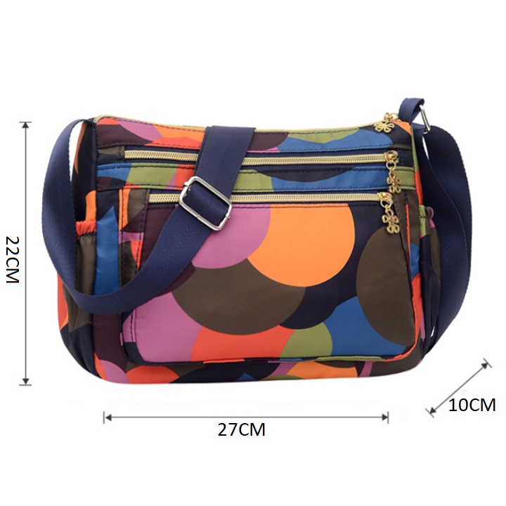 Túi xách, túi đeo chéo vải dù họa tết chống nước, chống xước bến đẹp size 27cm TUI-52