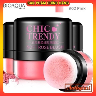 SẴN BÔNG TÁN Phấn má hồng Bioaqua Chic Trendy Soft Rose Blush hạt phấn mịn bền màu