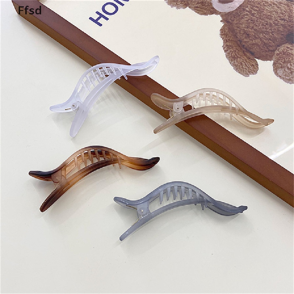 {Ffsd} Kẹp Cá Mập Bằng Acrylic Nhám Siêu Lớn Kẹp Tóc Chéo