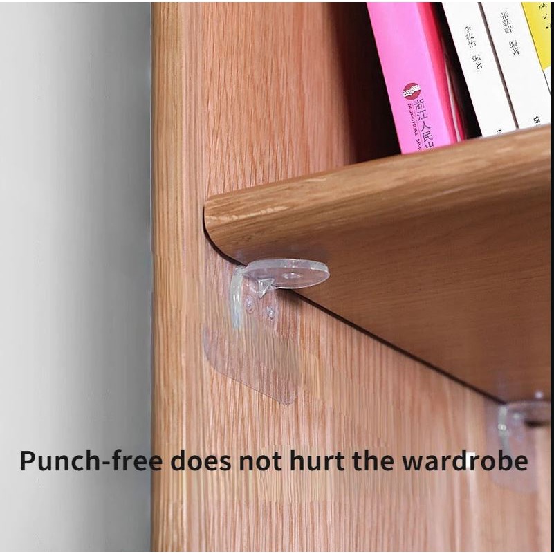 Set 4 Kẹp Cố Định Kệ Tủ Gắn Tường Tiện Dụng