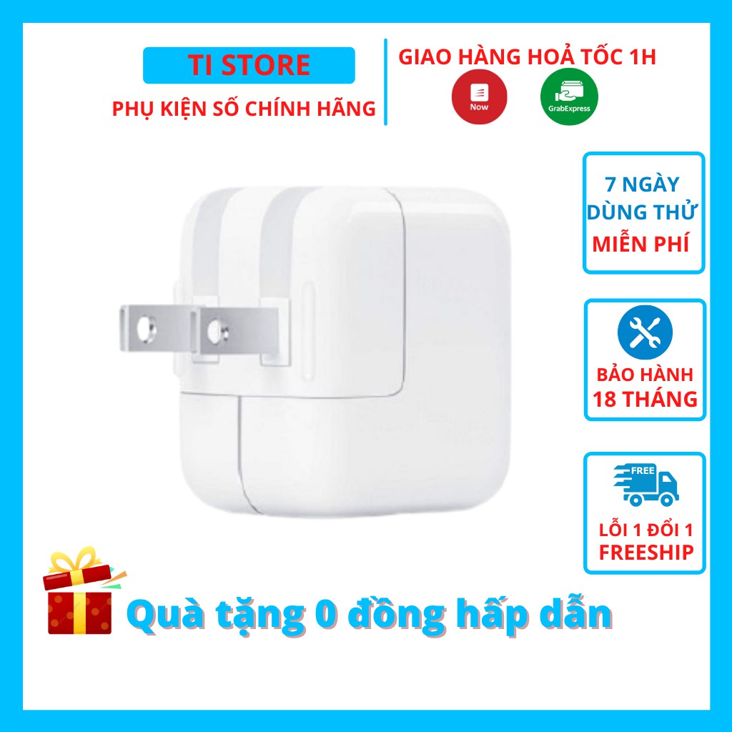 Củ sạc Ipad 12w zin chính hãng sạc nhanh Iphone ipad 1 2 3 4,IPad PRO,AIR,MINI - tistore