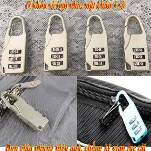 [FREE SHIP] ổ Khóa số mini zipper lock 3 số loại ổ khóa vali