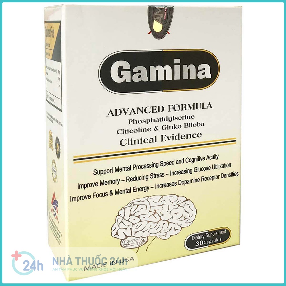 Gamina cải thiện trí nhớ, giảm căng thẳng, hộp 30 viên